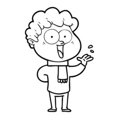 cartoon happy man