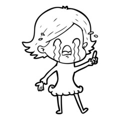 cartoon woman crying