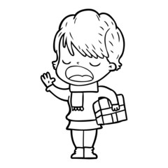 cartoon woman talking