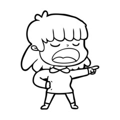 cartoon woman talking loudly