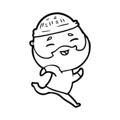 Obraz premium cartoon happy bearded man