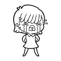 cartoon girl crying