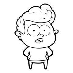 cartoon staring man