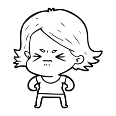 cartoon angry girl