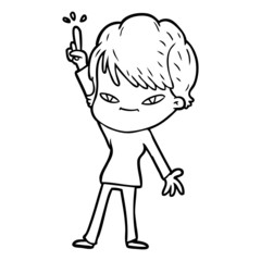 cartoon happy woman
