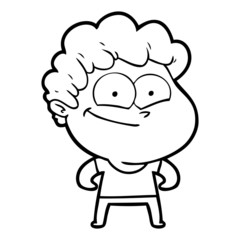cartoon happy man