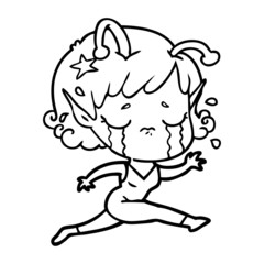 cartoon crying alien girl