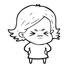 Fototapeta premium cartoon angry girl