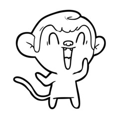 cartoon laughing monkey