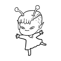 cute cartoon alien girl