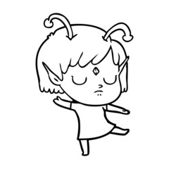 Obraz premium cartoon alien girl