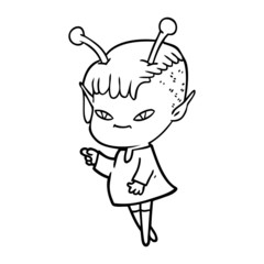 cute cartoon alien girl