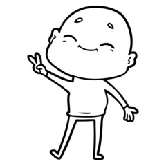 Fototapeta premium happy cartoon bald man