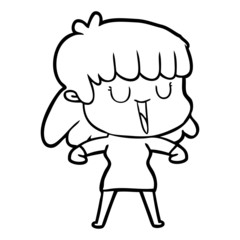 cartoon woman laughing