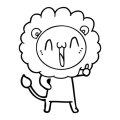 happy cartoon lion
