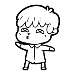 cartoon curious man