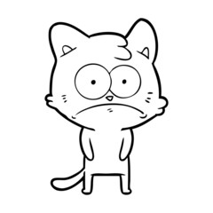Obraz premium cartoon nervous cat