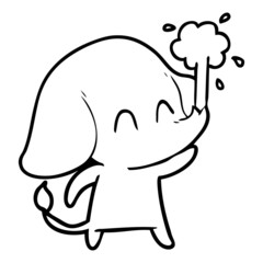 cute cartoon elephant spouting water
