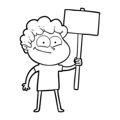 cartoon happy man