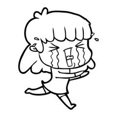 cartoon woman in tears