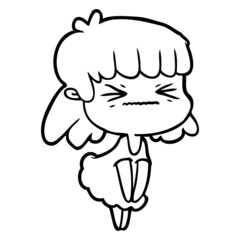 Obraz premium cartoon angry girl
