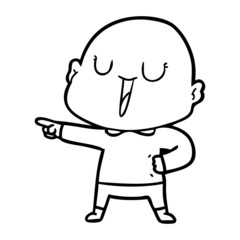 Obraz premium happy cartoon bald man