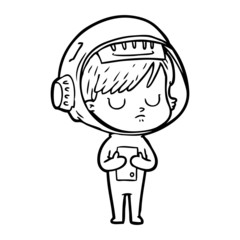 cartoon astronaut woman