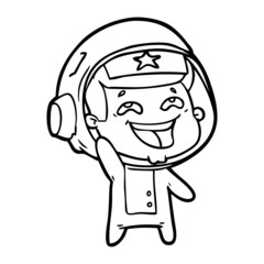 cartoon laughing astronaut