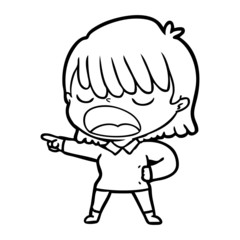 cartoon woman talking loudly