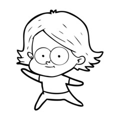 happy cartoon girl