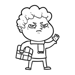 cartoon angry man