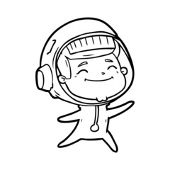happy cartoon astronaut