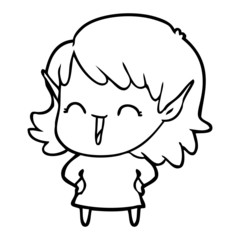 cartoon elf girl