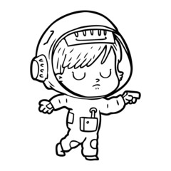 cartoon astronaut woman
