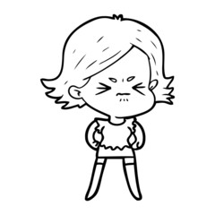 cartoon angry woman