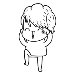 cartoon laughing woman
