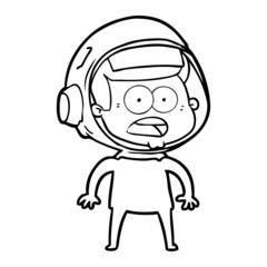 cartoon surprised astronaut