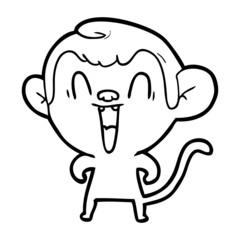 cartoon laughing monkey