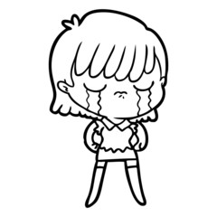 cartoon woman crying
