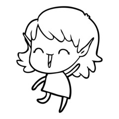 cartoon elf girl