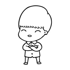 happy cartoon boy
