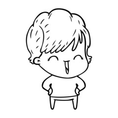 cartoon laughing woman