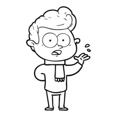 cartoon staring man