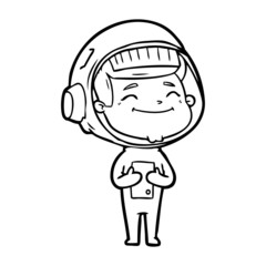 happy cartoon astronaut