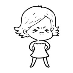 cartoon angry woman