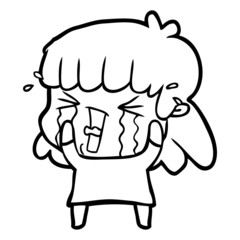 cartoon woman in tears