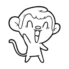 cartoon laughing monkey