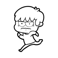 annoyed cartoon boy