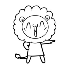 Obraz premium happy cartoon lion