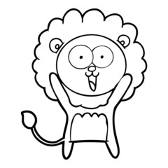 happy cartoon lion